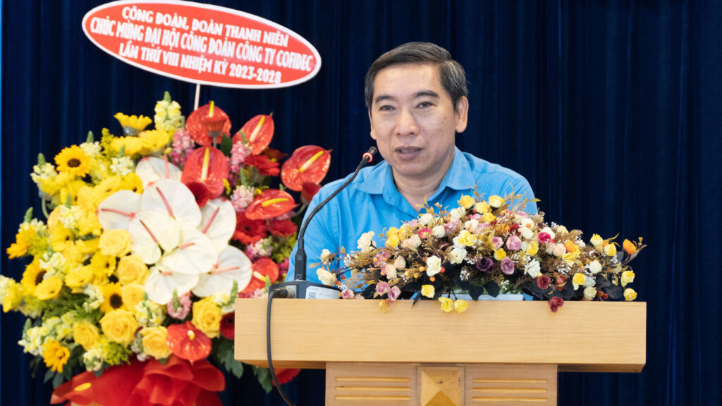 Đ/c Nguyễn Văn Đức - Phó Chủ tịch Công Đoàn Tổng Công ty phát biểu chỉ đạo