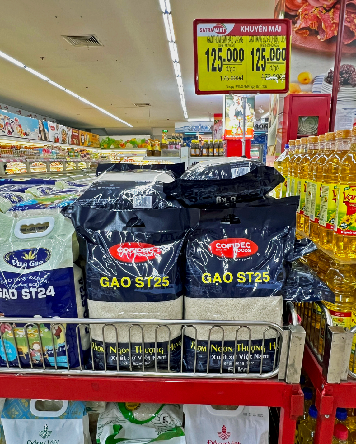 Gạo ST25 COFIDEC tại Siêu thị Sài Gòn (Satra Mart)