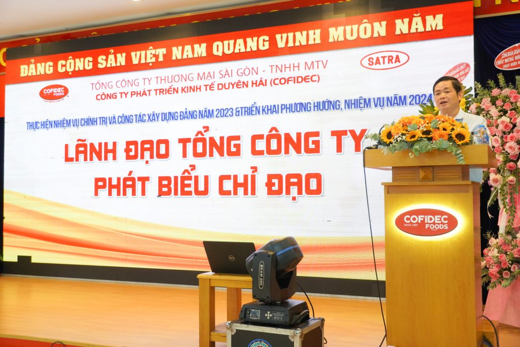 Đ/c Lâm Quốc Thanh – Phó Bí thư Đảng ủy, Tổng Giám đốc Tổng Công ty SATRA phát biểu chỉ đạo
